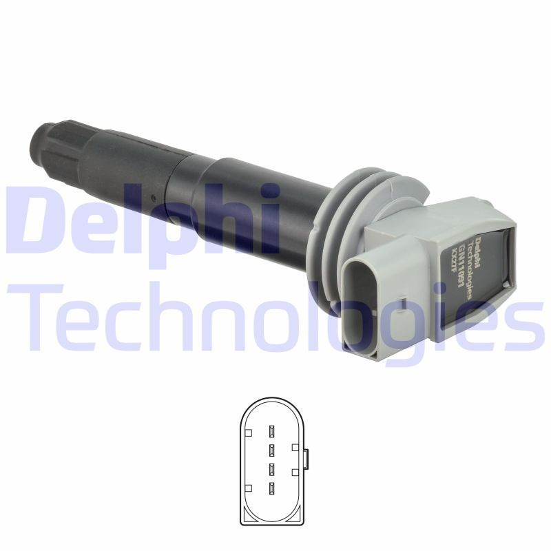 DELPHI Tændspole GN11091-12B1 DELPHI GN11091-12B1 Tændingssystem Porsche 911 991 Cabriolet 2016