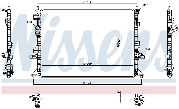 Ψυγείο, ψύξη κινητήρα NISSENS 606908 NISSENS 606908 Ψυγειο νερου FORD FOCUS 2023
