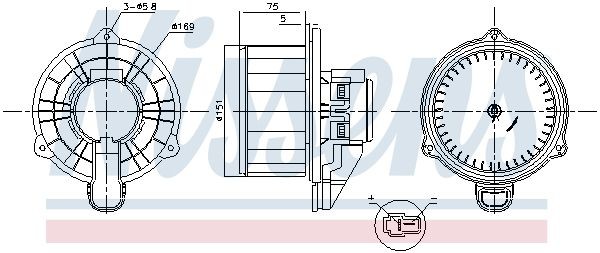 NISSENS Sisätilapuhallin 87569 87569 NISSENS Lämmityslaitteen puhallin Kia CERATO hinta