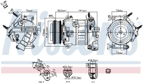 NISSENS Kliimakompressor 890796 NISSENS 890796 Kliimaseade Ford Transit V363