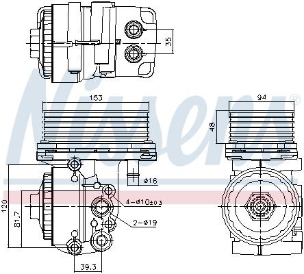 NISSENS Oljekjøler, motorolje 91327 91327 Oljekjøler NISSENS FORD TOURNEO COURIER