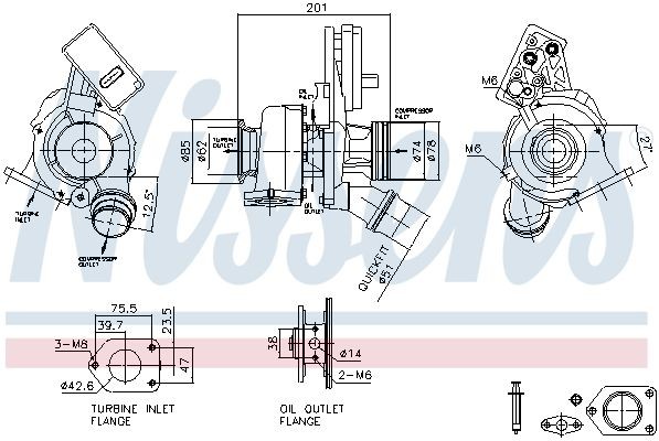 Turbolader NISSENS 93519 NISSENS 93519 MINI CLUBMAN 2013 Turbolader