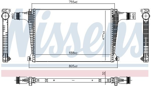 Intercooler NISSENS 961594 NISSENS 961594 Échangeur air Volkswagen TOUAREG 2019