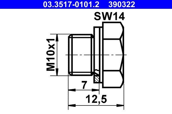 ATE Korķis, Galvenais bremžu cilindrs 03.3517-0101.2 ATE 03.3517-0101.2 Galvenais bremžu cilindrs Hyundai H-1 orģinālās