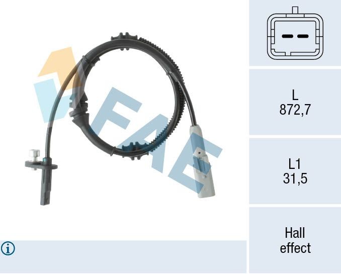 FAE ABS-Sensor 78552 78552 Drehzahlfühler KIA MAGENTIS FAE kaufen