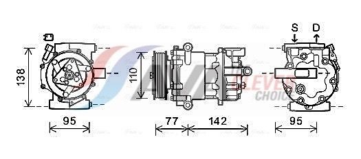 AVA COOLING SYSTEMS Kliimakompressor FDAK470 AVA COOLING SYSTEMS FDAK470 Kliimaseadme kompressor Ford Transit Tourneo MK6 odav