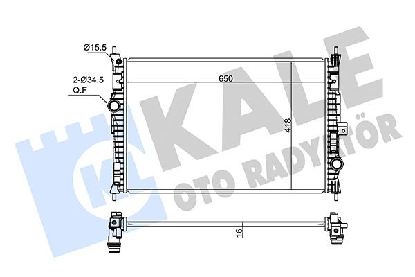 KALE OTO RADYATOR Radiator, motorkjøling 362345 362345 Radiator motor OPEL ZAFIRA KALE OTO RADYATOR