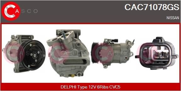 CASCO AC-kompressor CAC71078GS CAC71078GS CASCO ac-pump Nissan PICK UP