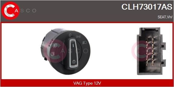 CASCO Brytare till huvudstrålkastare CLH73017AS CLH73017AS CASCO ljusomkopplare VW PASSAT