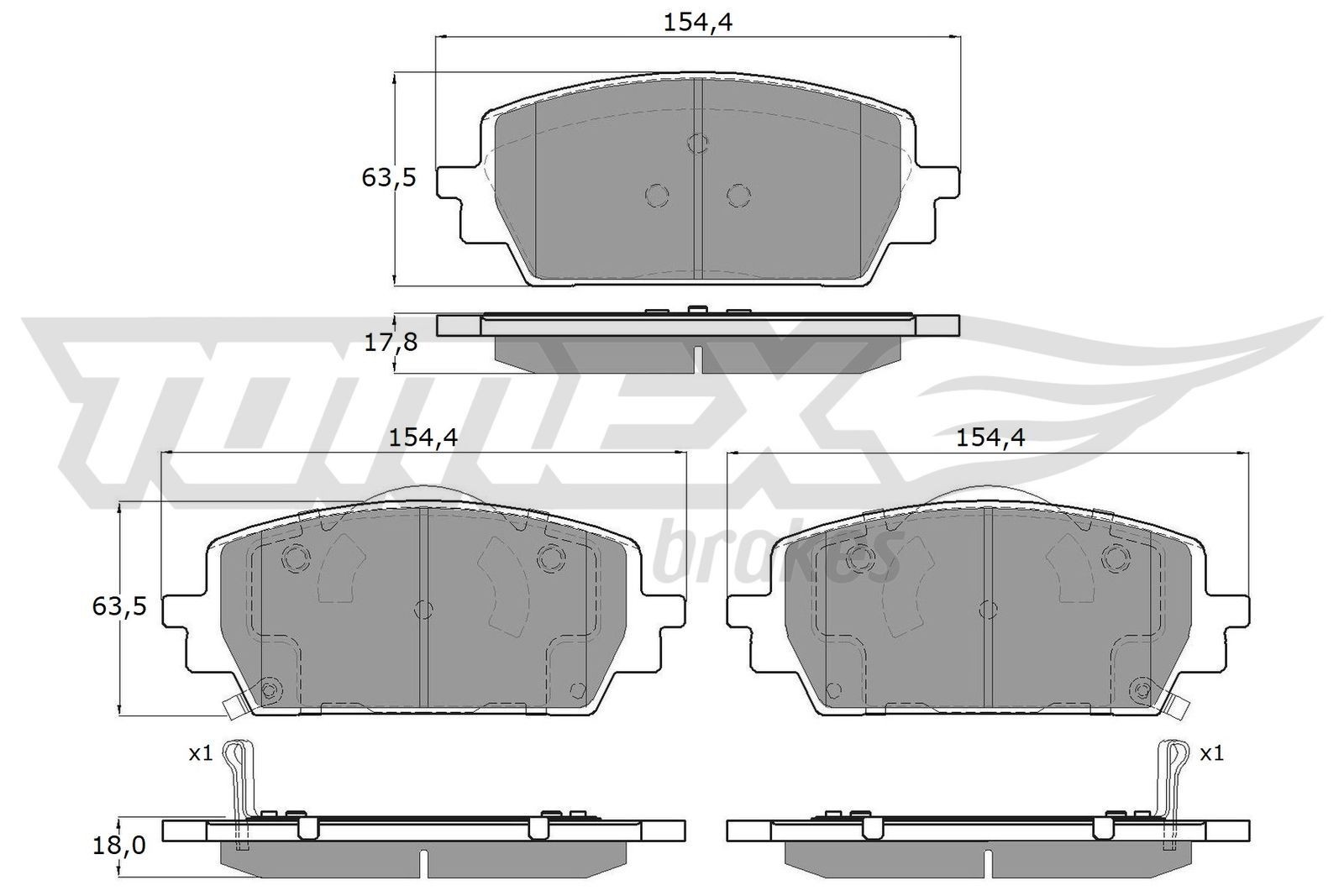TOMEX brakes Bremseklosser TX 60-18 TOMEX brakes TX 60-18 Bremseklosser KIA Sorento IV (MQ4) 1.6 T-GDi Hybrid AWD 265 hk 2021