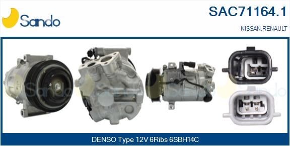 SANDO Klimakompressor SAC71164.1 SAC71164.1 SANDO Kompressor klimaanlæg Nissan billig