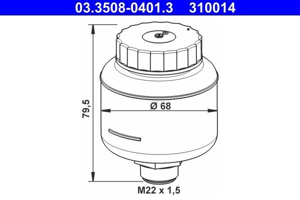 ATE Vaschetta olio freni 03.3508-0401.3 ATE 03.3508-0401.3 Serbatoio liquido freni SUBARU FORESTER originali