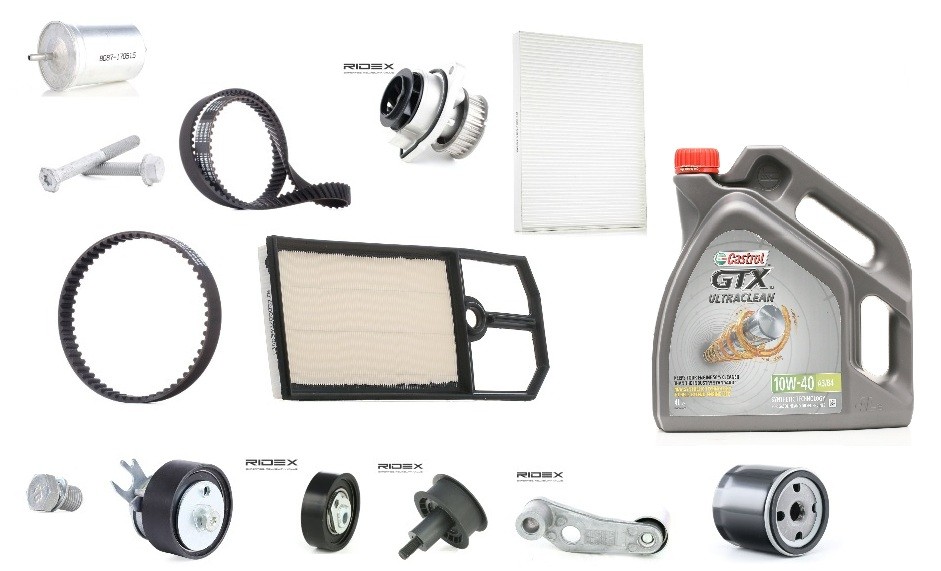 RIDEX Jogo de filtros com óleo de motor 100374T0181 Elemento de filtro RIDEX Seat ALHAMBRA 100374T0181