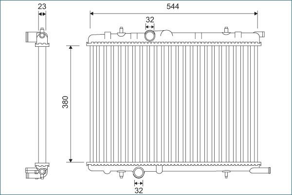 VALEO Radiateur 701124 Citroën C15 Radiateur van de motor VALEO 701124