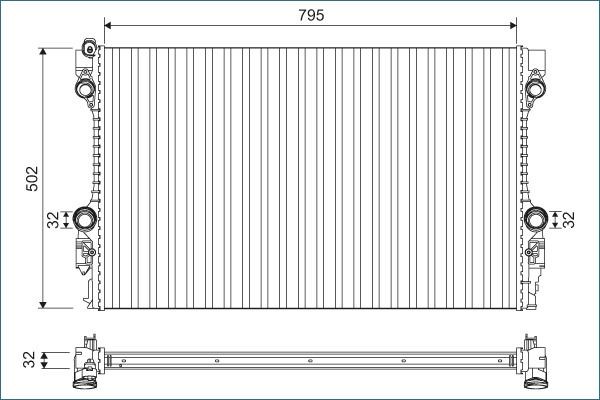 Køler, motorkøling VALEO 701126 VALEO 701126 Radiator PORSCHE PANAMERA 2022
