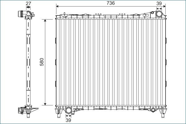 Radiador, arrefecimento do motor VALEO 701127 VALEO 701127: Radiador de refrigeração Land Rover RANGE ROVER 2017