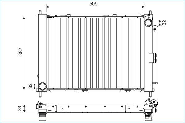VALEO Kølemodul 822671 Radiator VALEO Renault LOGAN 822671