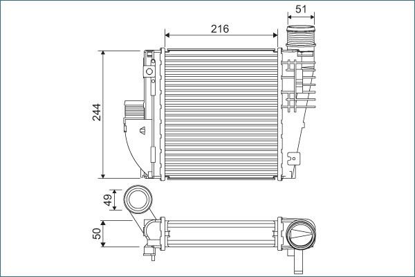 VALEO Vahejahuti 822927 VALEO Intercooler OPEL 822927