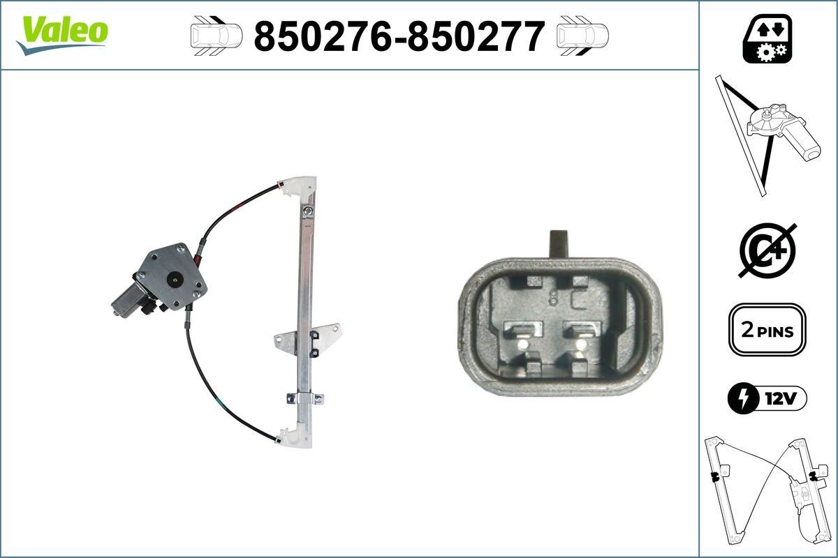 VALEO Γρύλος παραθύρου 850276 Γρύλλος παραθύρου VALEO Chevrolet TRAILBLAZER 850276