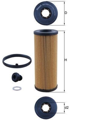 KNECHT Oliefilter OX 1351D Kia SORENTO Oliefilter van de motor KNECHT OX 1351D