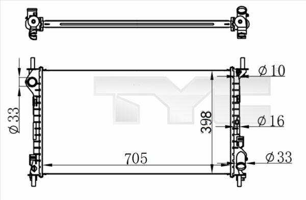 TYC Jäähdytin, moottorin jäähdytys 710-0068-R 710-0068-R TYC Jäähdytin FORD GRANADA