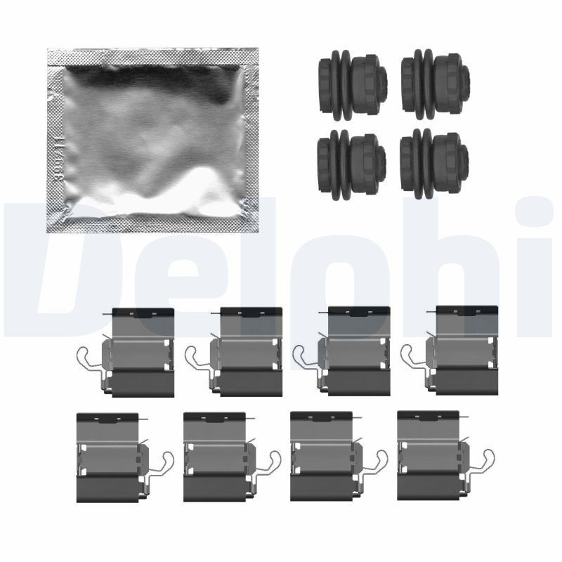 DELPHI Accessory Kit, disc brake pads LX0787 DELPHI LX0787 PEUGEOT 308 III SW brake pad fitting kit replacement