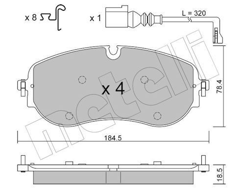 METELLI Bromsbelägg 22-1320-0 METELLI 22-1320-0 Bromsbelägg VW ID.4 (E21) PRO 286 hk 2025