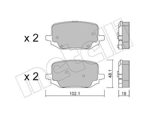 METELLI Bromsbelägg 22-1331-0 METELLI 22-1331-0 Broms Explorer Mk6 (U625) 2022