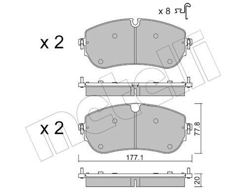 METELLI Kit pastiglie freni 22-1342-0 METELLI 22-1342-0 Pastiglie freno sportive Lexus NX originali