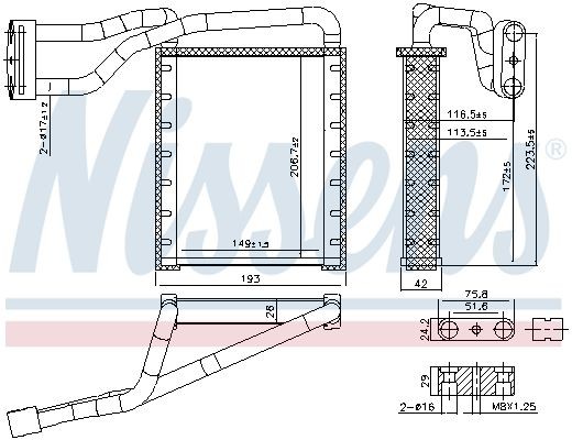 NISSENS Heater matrix 707306 NISSENS 707306 genuine FORD KA+ Hatchback (UK, FK) heater matrix price