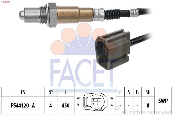 Lambdasonde FACET 10.8599 FACET 10.8599 Lambda sensor vóór katalysator Mazda MX-5 2007