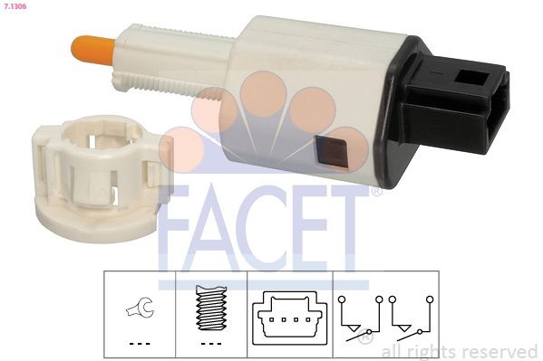 FACET Διακόπτης των φώτων φρένων 7.1306 7.1306 Διακόπτης μηχανισμός συμπλέκτη FACET PEUGEOT 307