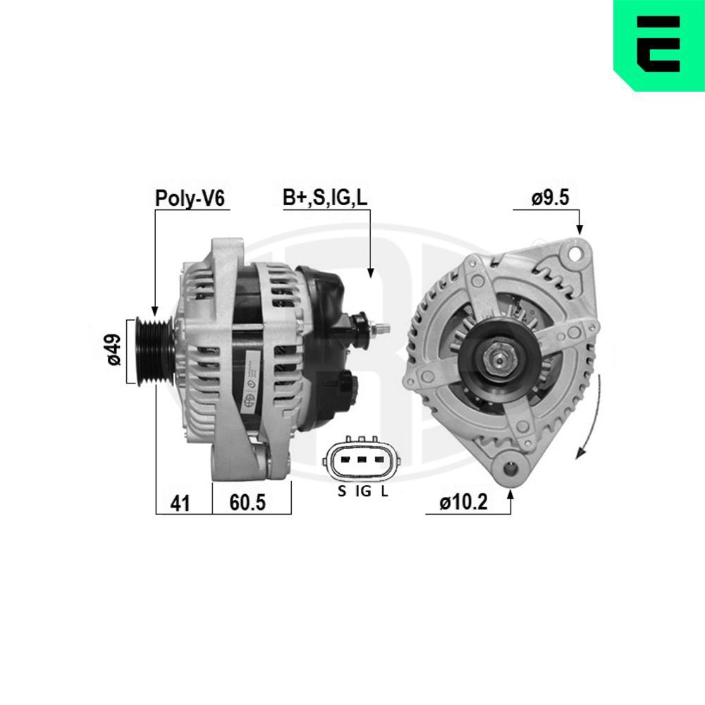 ERA Alternator 209681A ERA 209681A Jaguar XK 8 Coupe alternators replacement