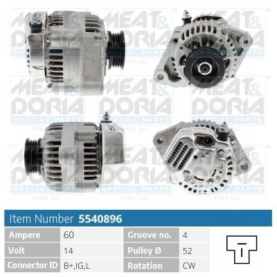 MEAT & DORIA Dynamo / Alternator 5540896 Wisselstroomdynamo MEAT & DORIA CAMRY 5540896 goedkoop