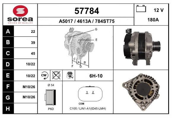 EAI Alternátor 57784 Alternátor EAI Alfa Romeo SPIDER 57784