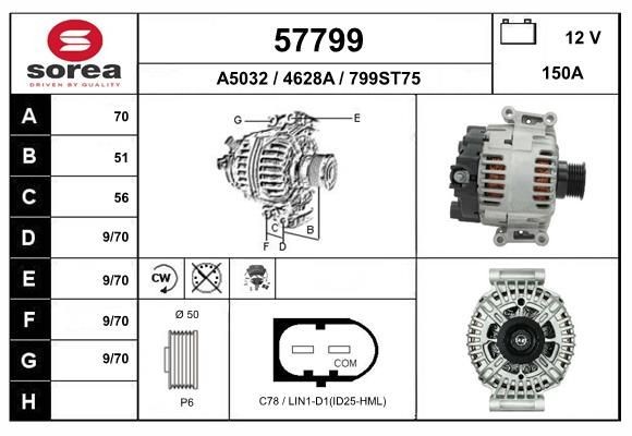 EAI Alternator 57799 57799 EAI CHRYSLER generator