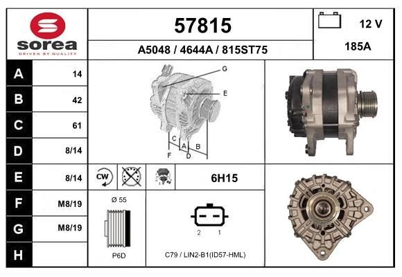 EAI Alternátor 57815 Alternátor EAI Alfa Romeo SPIDER 57815