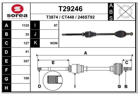 EAI Arbre de transmission T29246 Cardan de transmission EAI C25 T29246 pas cher