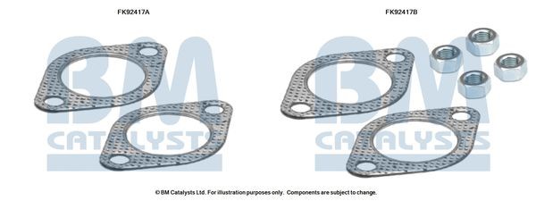 BM CATALYSTS Kit d'assemblage, catalyseur FK92417 FK92417 Kit de montage ligne d'échappement SUZUKI SJ 410 BM CATALYSTS