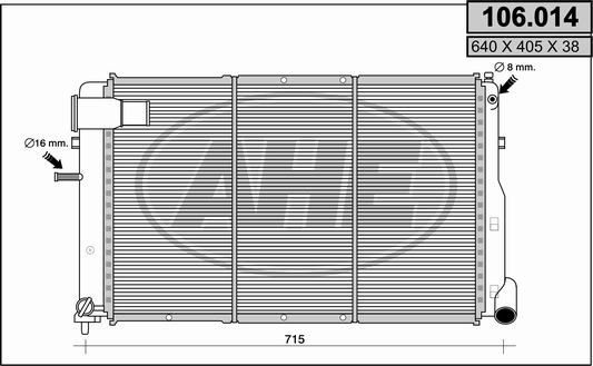 AHE Chladič motora 106.014 Chladič vody AHE XSARA 106.014 lacné