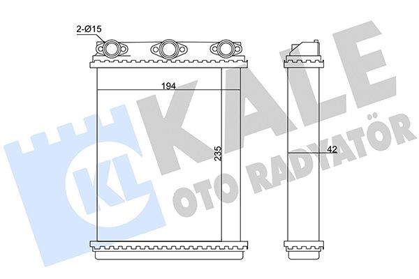 KALE OTO RADYATOR Lämmityslaitteen kenno 346635 MERCEDES-BENZ 124-sarja lämmityslaitteen kenno KALE OTO RADYATOR 346635