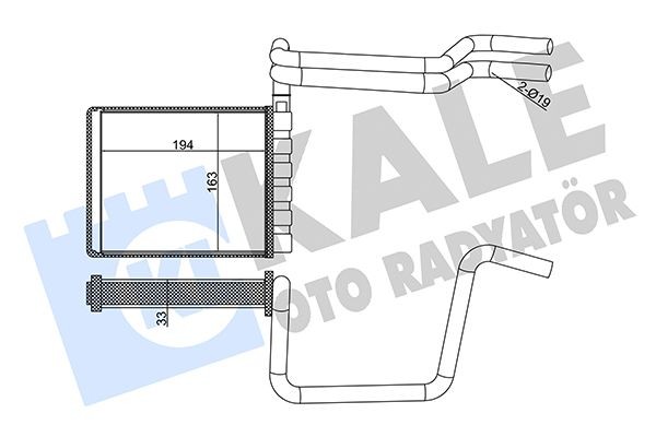 KALE OTO RADYATOR Výmenník tepla vnútorného kúrenia 355125 Výmenník tepla vnútorného kúrenia KALE OTO RADYATOR Renault KANGOO 355125