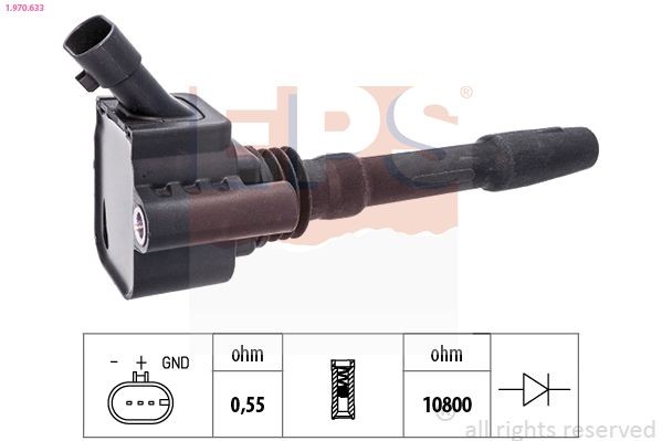 EPS Bobine d'allumage 1.970.633 Audi 80 Bobine cylindre EPS 1.970.633