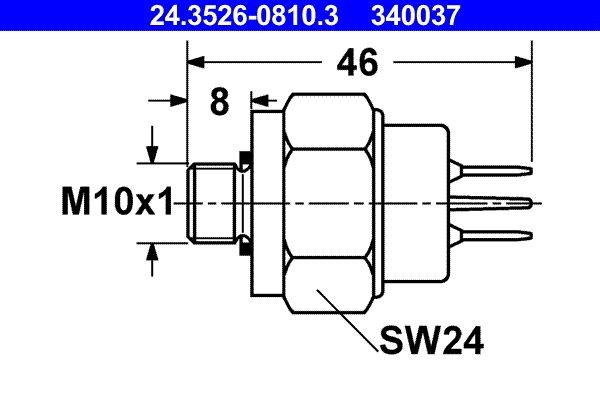 ATE Stoplyskontakt 24.3526-0810.3 24.3526-0810.3 Stoplyskontakt VW CALIFORNIA ATE