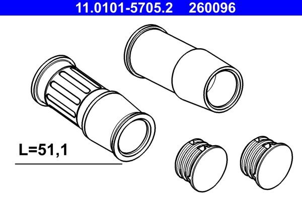 ATE Guide Sleeve Kit, brake caliper 11.0101-5705.2 11.0101-5705.2 ATE brake caliper slide pin for SKODA