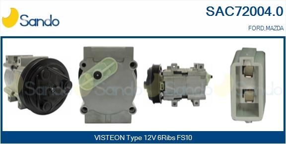 SANDO Air conditioning compressor SAC72004.0 SANDO SAC72004.0 Mazda 121 Jasm air con pump replacement