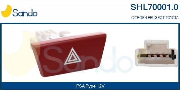 SANDO Hazard Light Switch SHL70001.0 SANDO SHL70001.0 Citroen C4 Mk1 switch, hazard light replacement