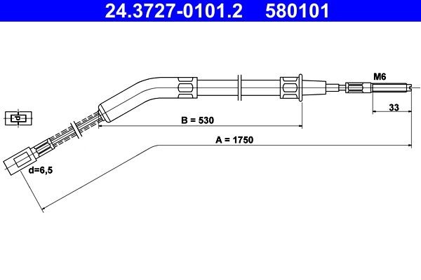 Tross, seisupidur ATE 24.3727-0101.2 ATE 24.3727-0101.2 Volkswagen KAEFER 2002 Käsipidur