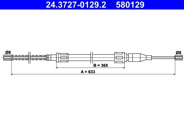 ATE Vaijeri, seisontajarru 24.3727-0129.2 ATE 24.3727-0129.2 VW Polo 2 86C käsijarruvaijeri hinta