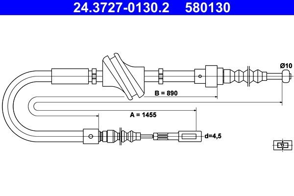 ATE Handremkabel 24.3727-0130.2 ATE 24.3727-0130.2 Handremkabel Audi A6 C7 4g originele prijs